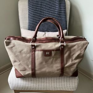 Weekender Duffle Bag - Leather and Canvas